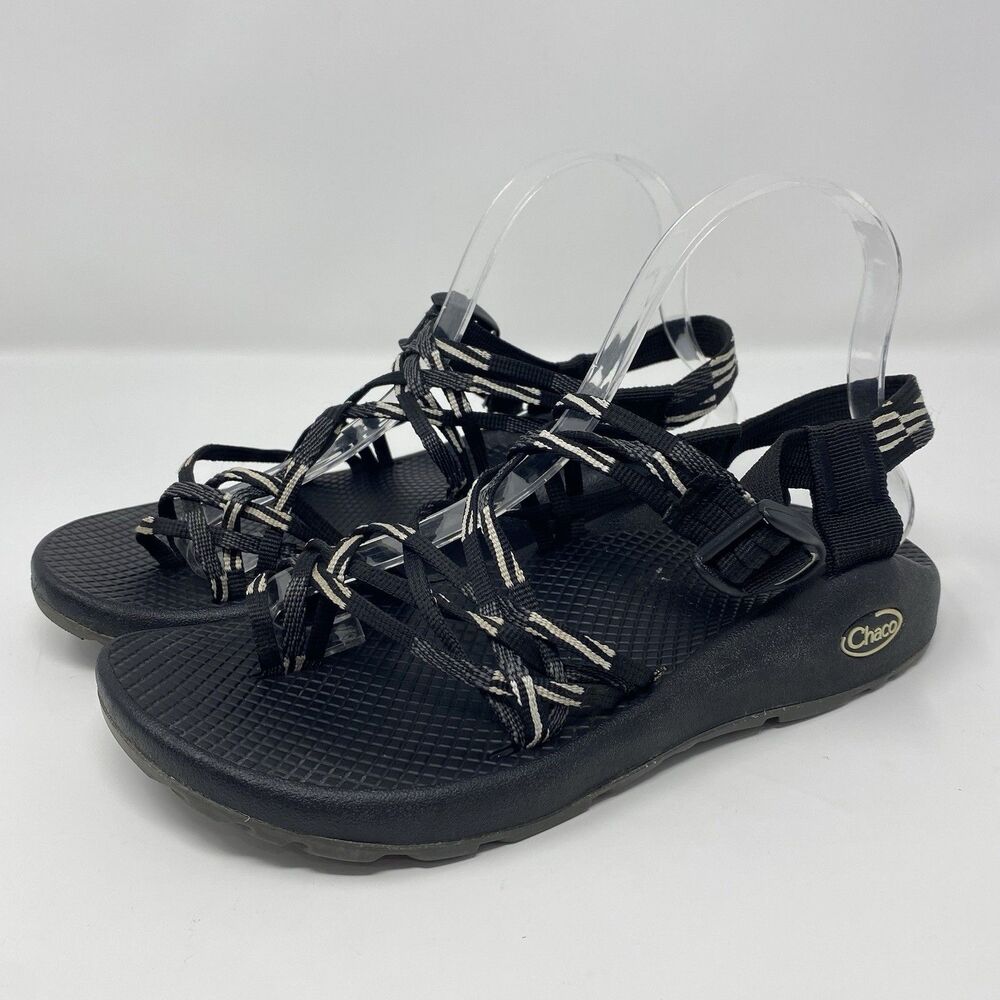 Chaco ZX3 Women's 8 Waterproof Cushioned Sport Sandal Black White Toe Loop Hike